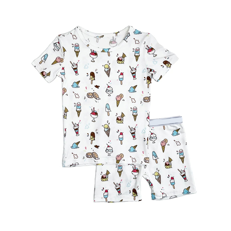 two-piece bamboo pajamas two-piece bamboo pyjamas organic baby clothes Shorts Pajama Set