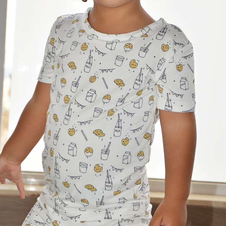 Bamboo Viscose Two Piece set short Pyjama Sets bamboo viscose baby pajamas eco-friendly two piece sleepers Summer kids Pajamas