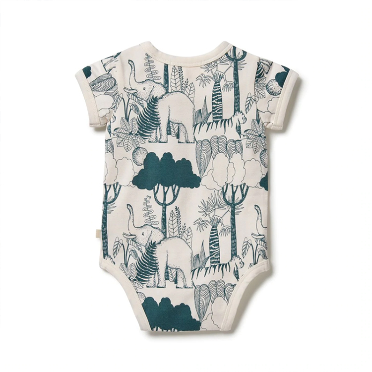 Short sleeve rib bodysuit summer baby romper Organic Cotton Unisex Baby suit organic baby clothes Eco Infants onesie
