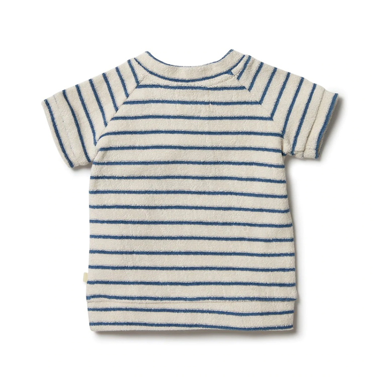 Organic terry sweat Organic Cotton kids t shirt stripeshort sleeve tshirt for children eco-friendly children t shirts