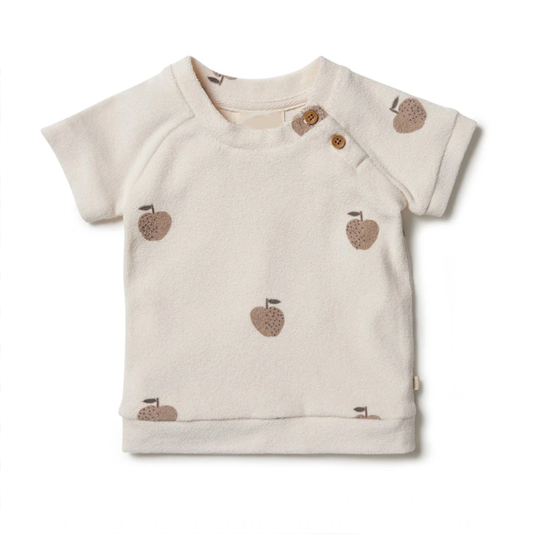 Organic terry sweat Organic Cotton kids t shirt stripeshort sleeve tshirt for children eco-friendly children t shirts