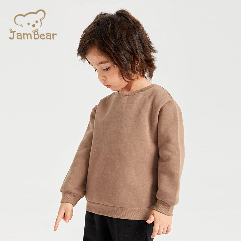 Eco Friendly Toddler Sweatshirt Organic Cotton Baby crew neck Boy pullover Sustainable 100% cotton toddler sweatshirt