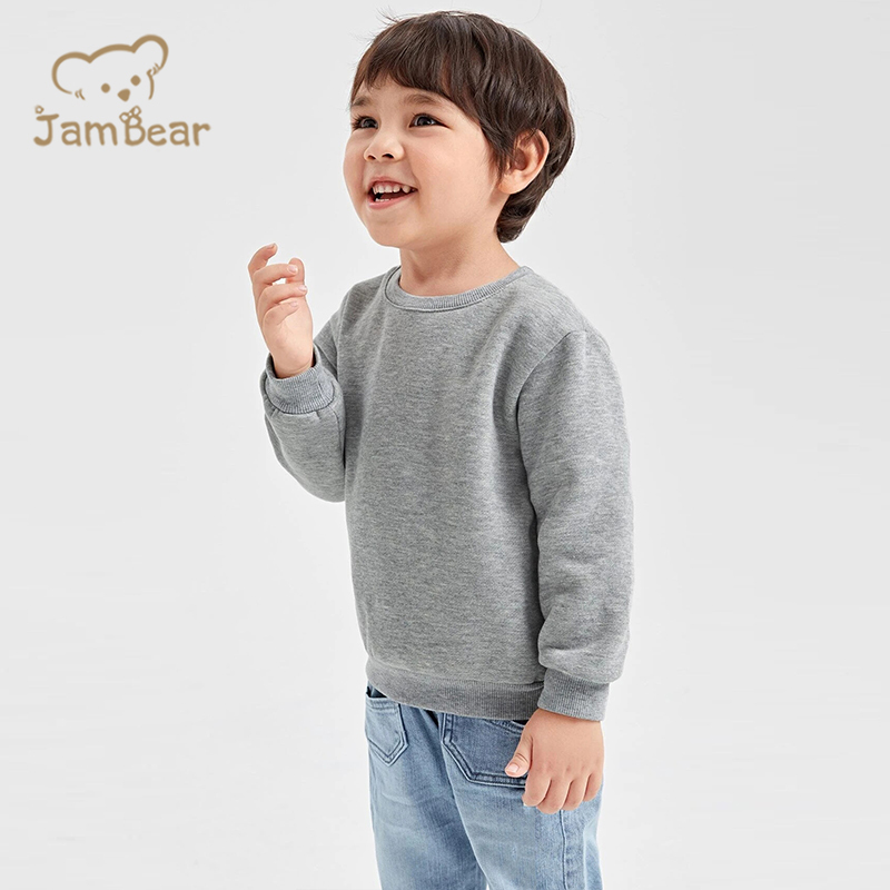 Eco Friendly Toddler Sweatshirt Organic Cotton Baby crew neck Boy pullover Sustainable 100% cotton toddler sweatshirt