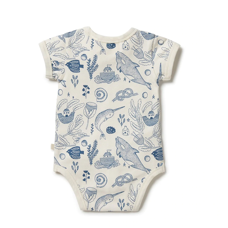 Short sleeve rib bodysuit summer baby romper Organic Cotton Unisex Baby suit organic baby clothes Eco Infants onesie