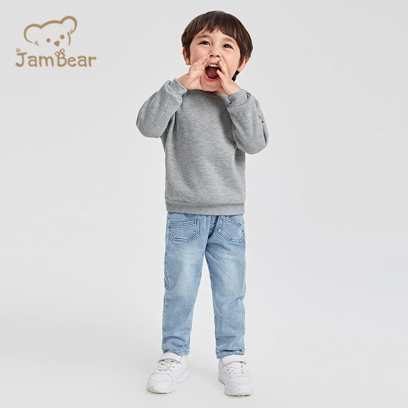 Eco Friendly Toddler Sweatshirt Organic Cotton Baby crew neck Boy pullover Sustainable 100% cotton toddler sweatshirt