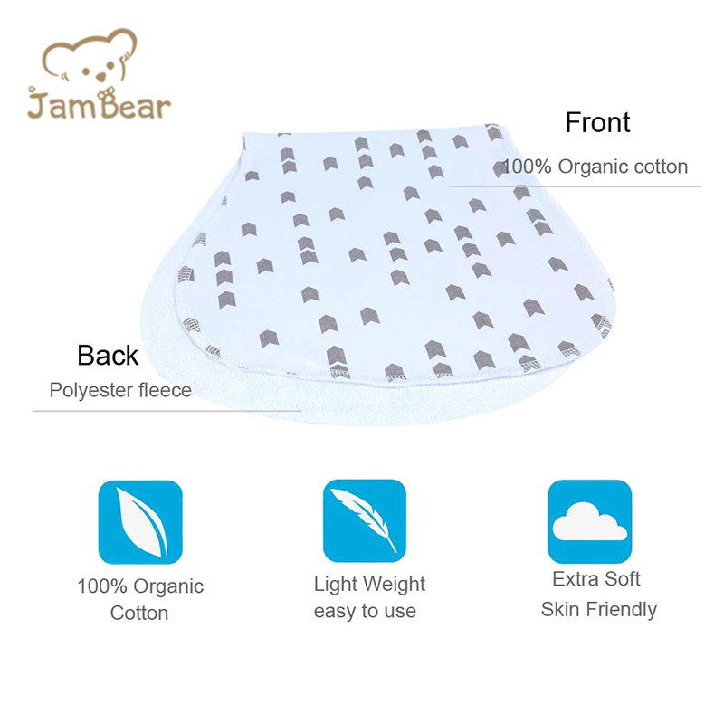 100% Organic cotton baby burp cloth eco friendly burp cloths for baby sustainable baby burp