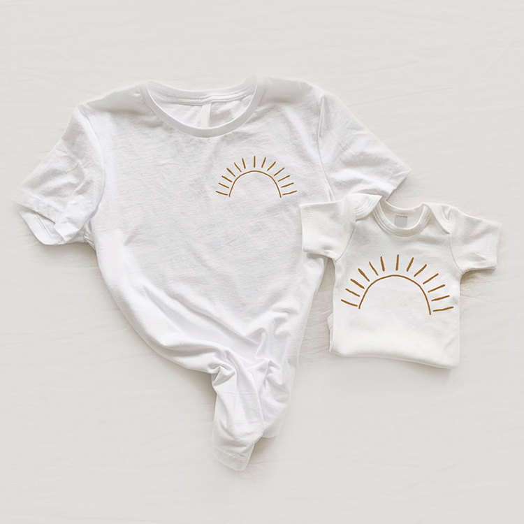 Family matching outfits Mommy and Me outfit Organic Cotton matching outfits for mother and daughter T shirt baby romper