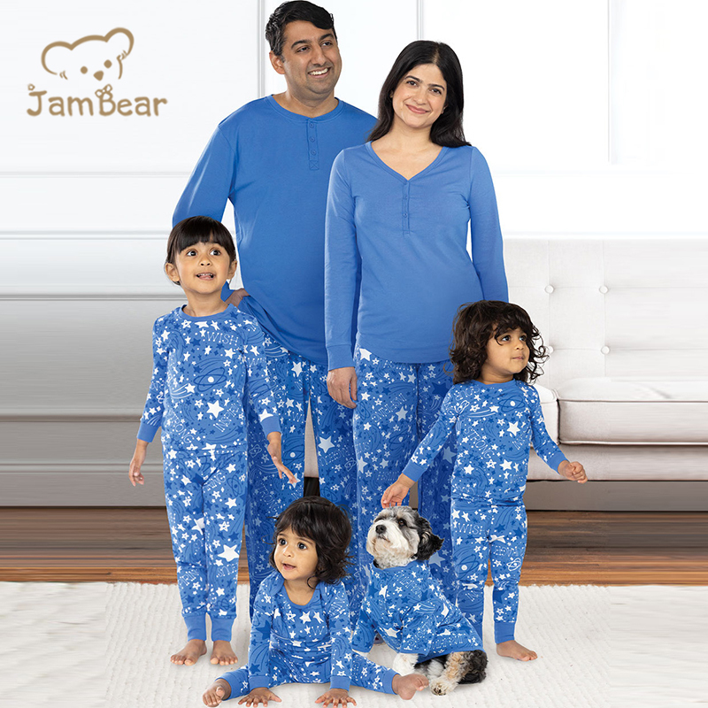 Organic cotton christmas matching family pajamas eco friendly family christmas pajamas sustainable family dog pajamas