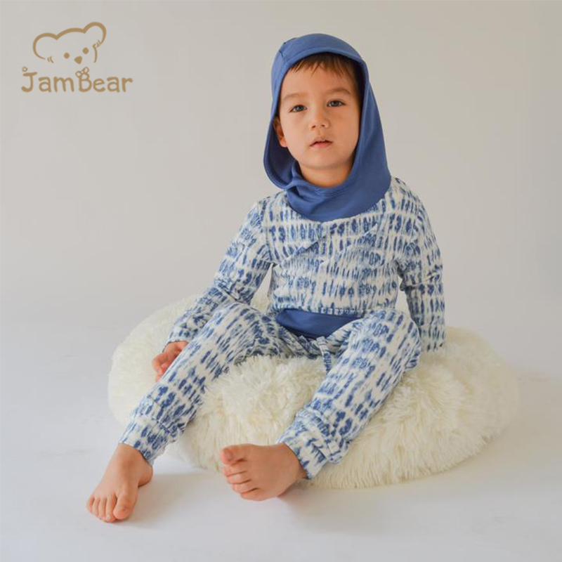 Bamboo Cotton Kids Hooded Jogger Set Print Baby Tracksuits Eco-friendly Hoodie Set Children jogger set bamboo
