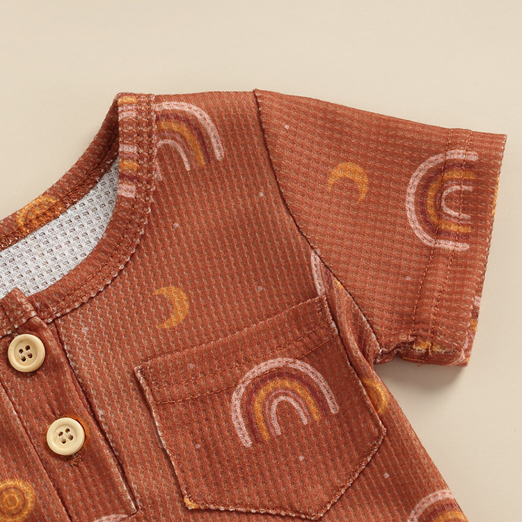 Organic cotton ribbed Baby t shirt and shorts summer infant onesie set organic babies pants sets baby clothing sets