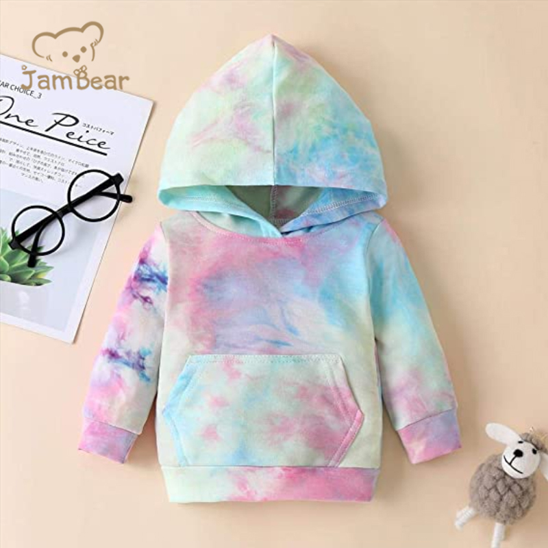 Tie Dyed Kids Hoodie Set Eco friendly organic cotton hoodie kids tie dye Sustaianable Sweatpants And Hoodie