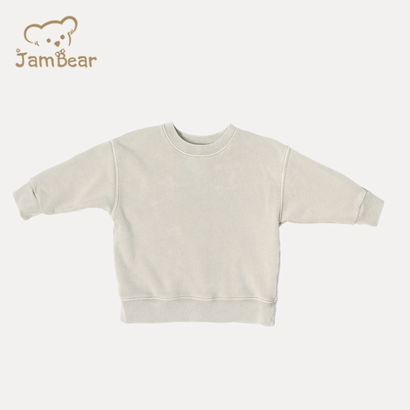 Organic Cotton kids pullover Custom sweatshirt Eco friendly Children Sweatshirt Sustainable girls crew neck