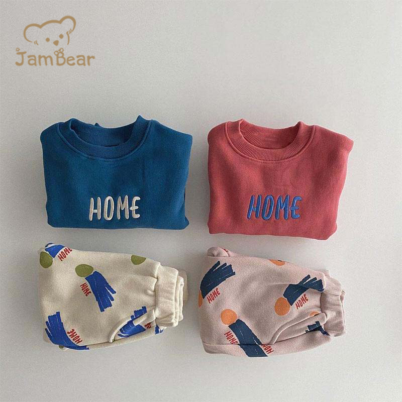 Sustainable Sweatsuit Infants Organic Cotton Baby Sweatshirt Set Eco-firendly Toddler Tracksuits