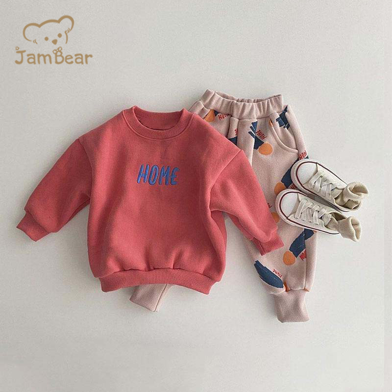 Sustainable Sweatsuit Infants Organic Cotton Baby Sweatshirt Set Eco-firendly Toddler Tracksuits