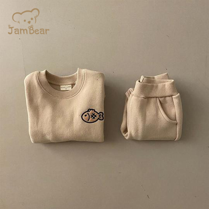baby organic sweatsuit baby fleece sweatshirt Set Sustainable infant pullover set Eco friendly baby Sweatshirt jogger set