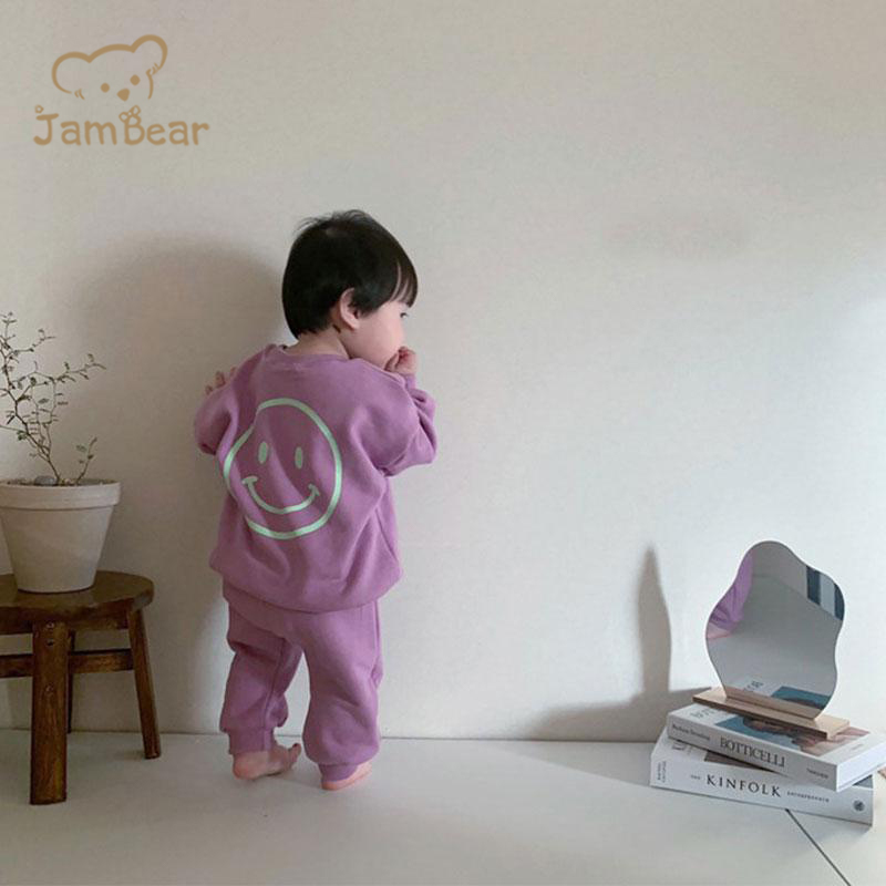 Organic baby fleece sweatshirt Set custom children sweatsuit Sweatsuit Infants Baby pullover set 100% organic cotton fleece