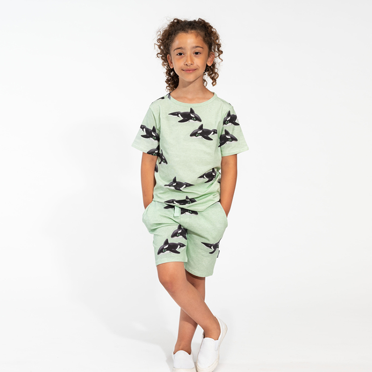 Natural baby boy shorts sets organic cotton jersey Tops and Pants Suit organic baby clothes eco-friendly t shirt and Shorts Set