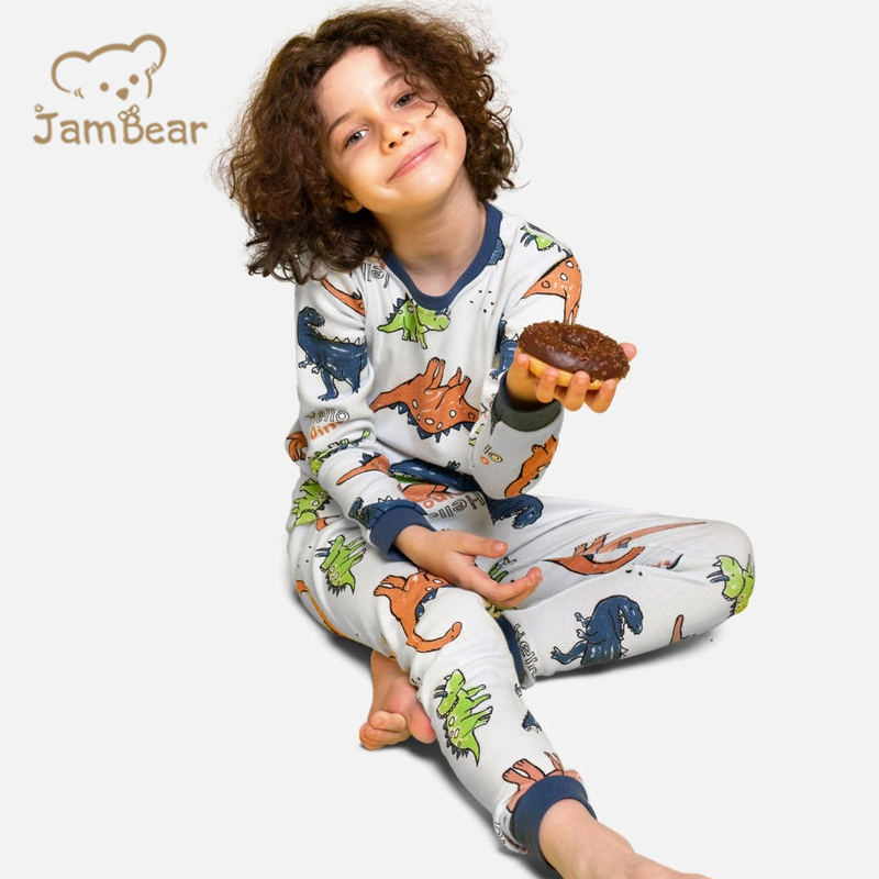 Organic Cotton Kids Lounge Set eco cotton pyjamams Sustainable pyjama enfant children homewear For Kids Boys