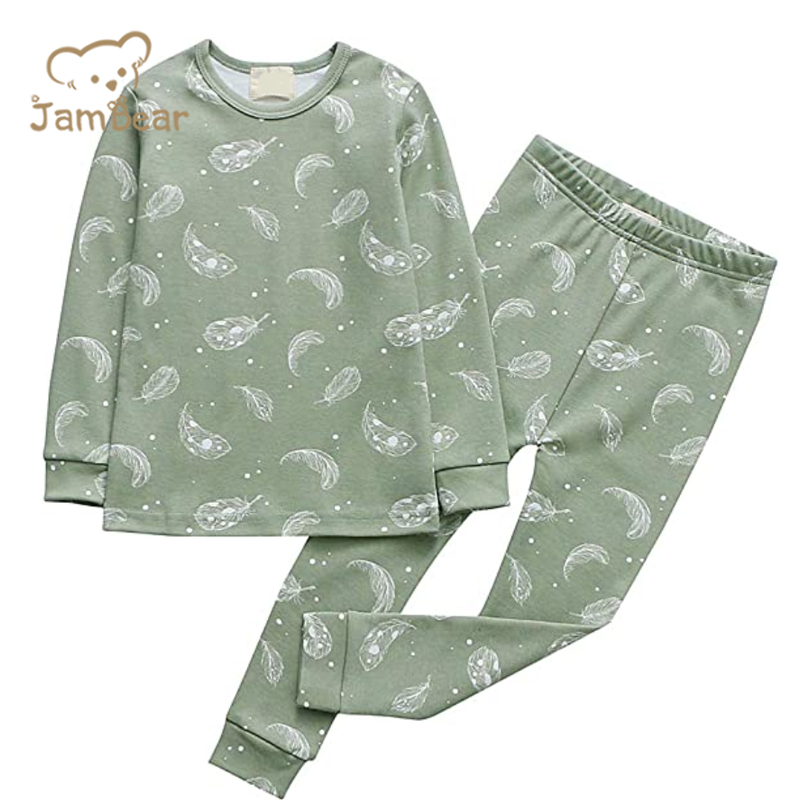 Print Pajamas For Baby Natural Eco-friendly Baby Pajamas Long Sleeve Organic Cotton Footie Pajamas