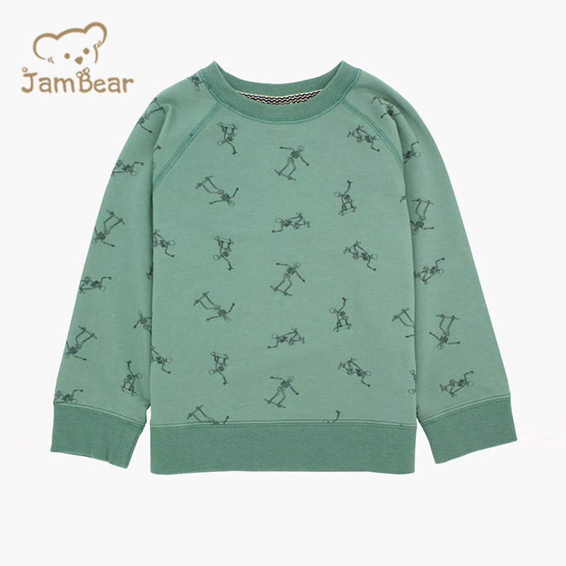 Eco friendly printed kids sweatshirt sustainable kids boys sweatshirt organic cotton children's sweatshirt french terry