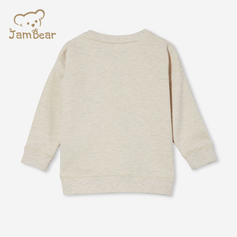 Eco friendly kids fleece sweatshirt organic bamboo printed kids sweatshirt sustainable kids crewneck sweatshirt