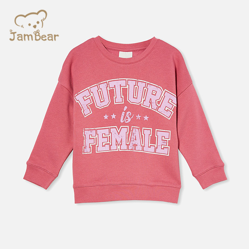 Sustainable printed kids sweatshirt organic bamboo kids crewneck sweatshirt eco friendly kids sweatshirt