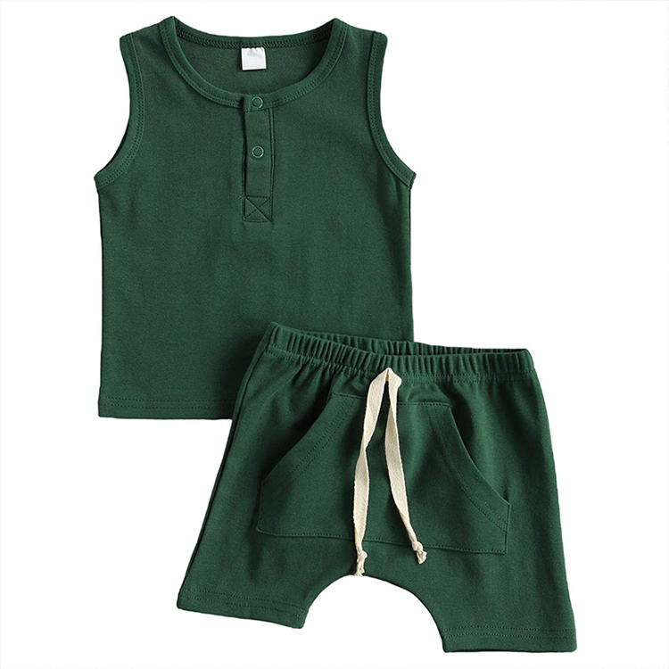 Baby shorts set Organic Cotton t shirt and shorts Summer Outfit setsSleeveless Tank Top T-Shirt and Shorts