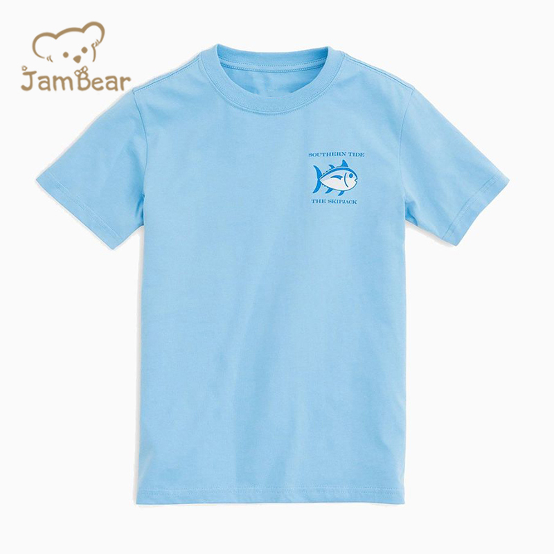 Organic cotton kids t shirts sustainable boy t shirts eco friendly short sleeve children tee print