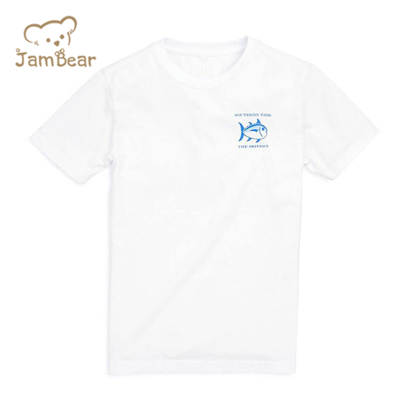 Organic cotton kids t shirts sustainable boy t shirts eco friendly short sleeve children tee print