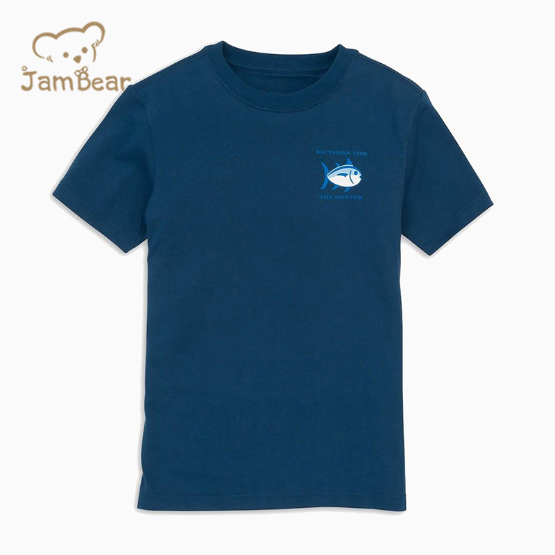 Organic cotton kids t shirts sustainable boy t shirts eco friendly short sleeve children tee print