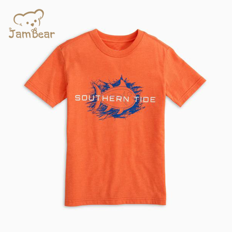 Organic cotton kids t shirts sustainable boy t shirts eco friendly short sleeve children tee print