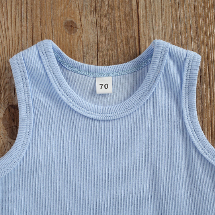 Summer Toddler Shorts Set Organic Cotton ribbed Tank Tops and Shorts eco-friendly Sleeveless ribbed t shirt and Shorts