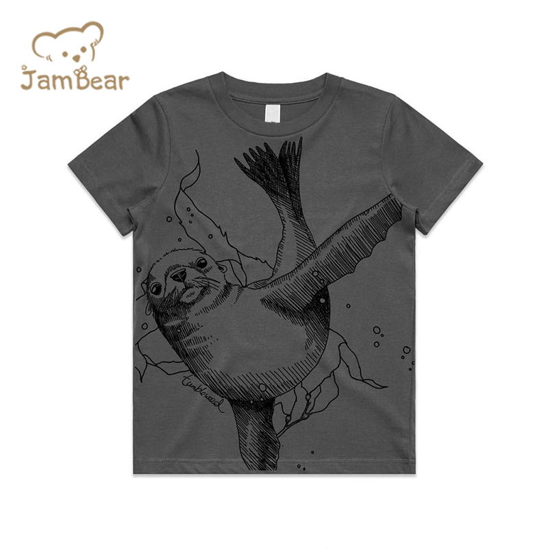 Print kids tee shirt organic cotton boys tshirts sustainable t shirt kids eco friendly