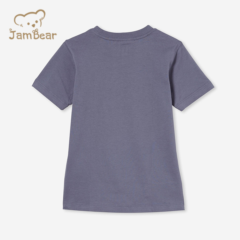 Organic cotton kids t shirt sustainable children tshirt print eco friendly kids tee shirt short sleeve