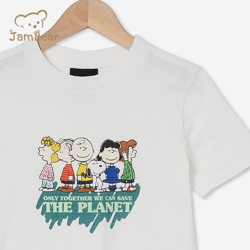 Eco friendly girl's t-shirts sustainable t shirt kids organic cotton kids tee shirt print short sleeve tee