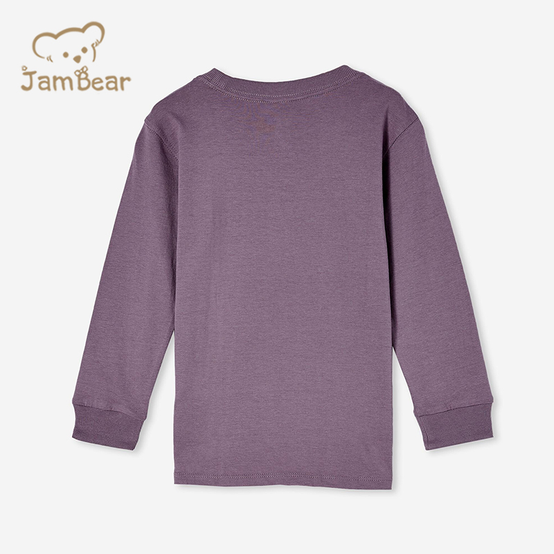 Long Sleeve kids tee shirt organic cotton Children Tshirt print sustainable kids t shirt eco friendly children tee