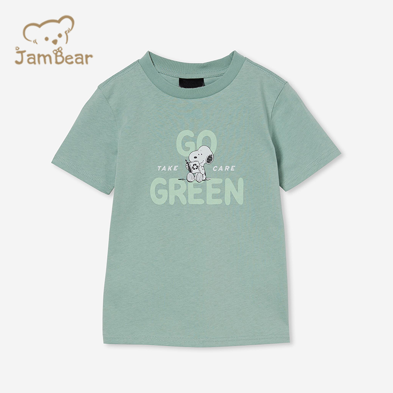 Eco friendly girl's t-shirts sustainable t shirt kids organic cotton kids tee shirt print short sleeve tee