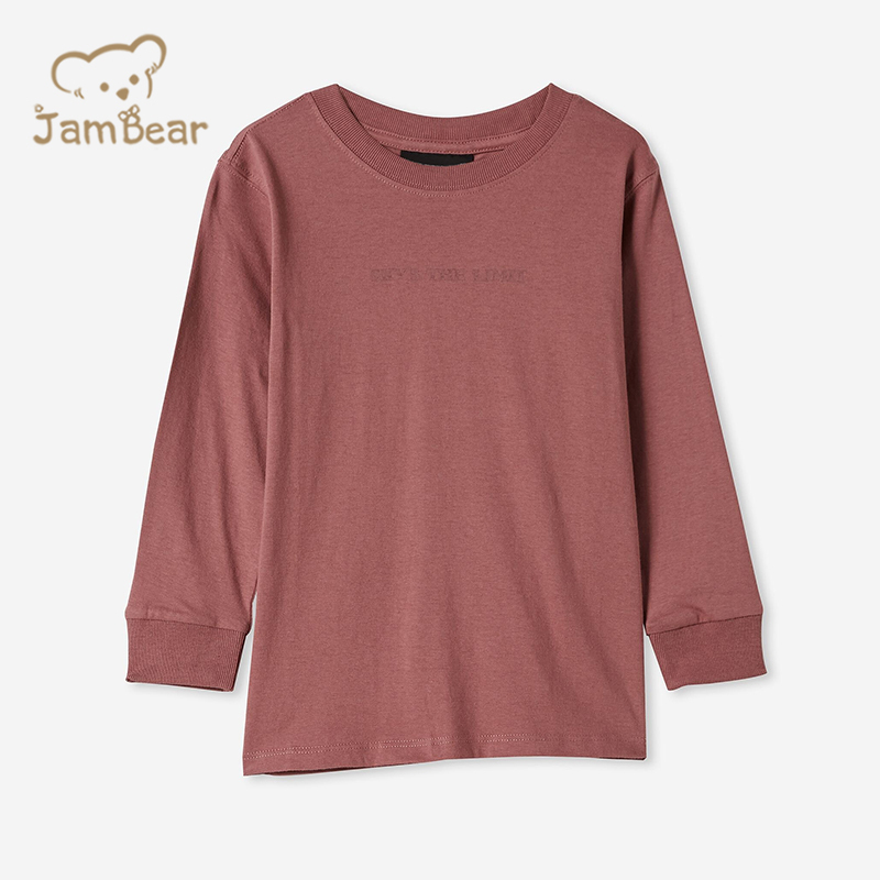 Long Sleeve kids tee shirt organic cotton Children Tshirt print sustainable kids t shirt eco friendly children tee