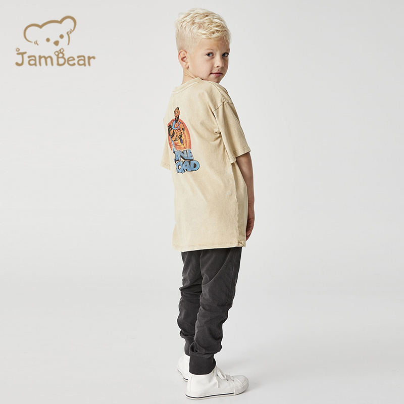 Organic cotton print t shirts kids sustainable children's t-shirt eco friendly kids t shirt printing short sleeve