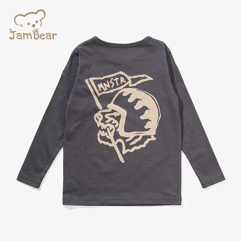 Sustainable print t shirts kids organic cotton long sleeve t shirt kids eco friendly kids t shirt cotton