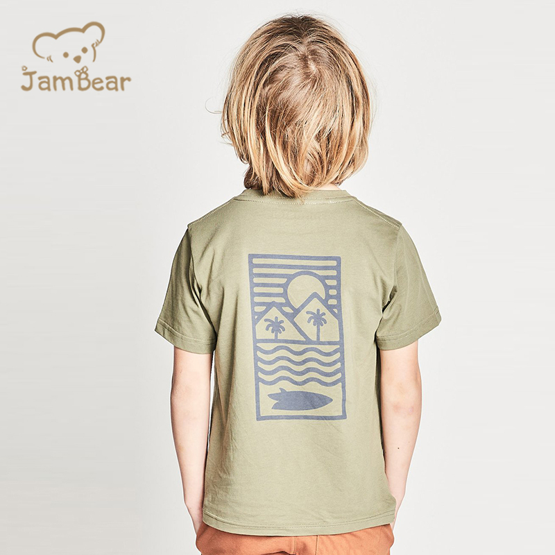 Print organic cotton kid t-shirt eco friendly t shirt for kids sustainable short sleeve t shirt for girls kids