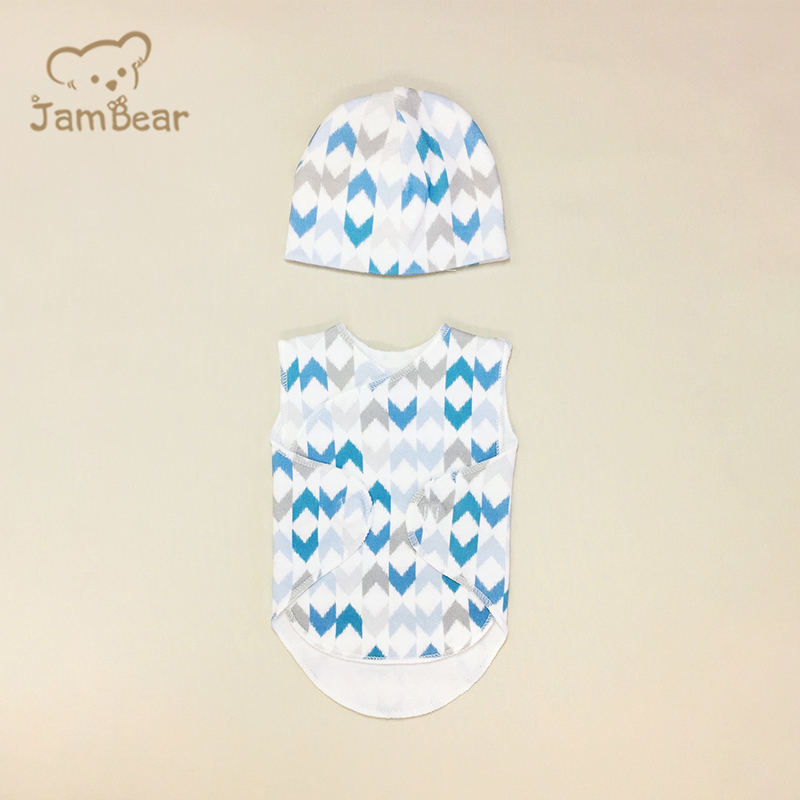 100% Organic cotton newborn NICU friendly wrap set eco friendly premature baby clothes sustainable premature baby incubator vest