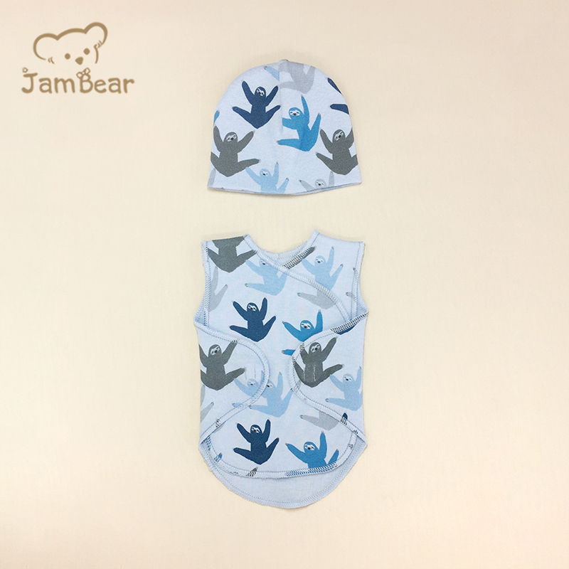 100% Organic cotton newborn NICU friendly wrap set eco friendly premature baby clothes sustainable premature baby incubator vest
