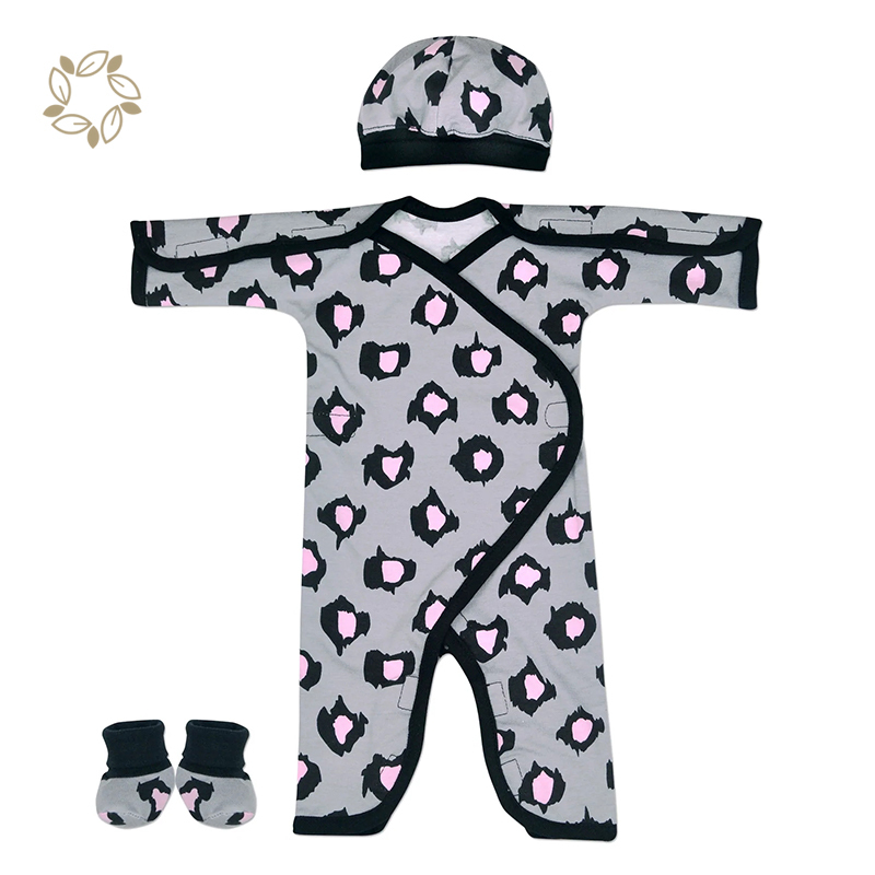 100% Organic cotton preemie long sleeve NIC-Jumpsuit eco friendly NICU newborn clothes sustainable preemie romper