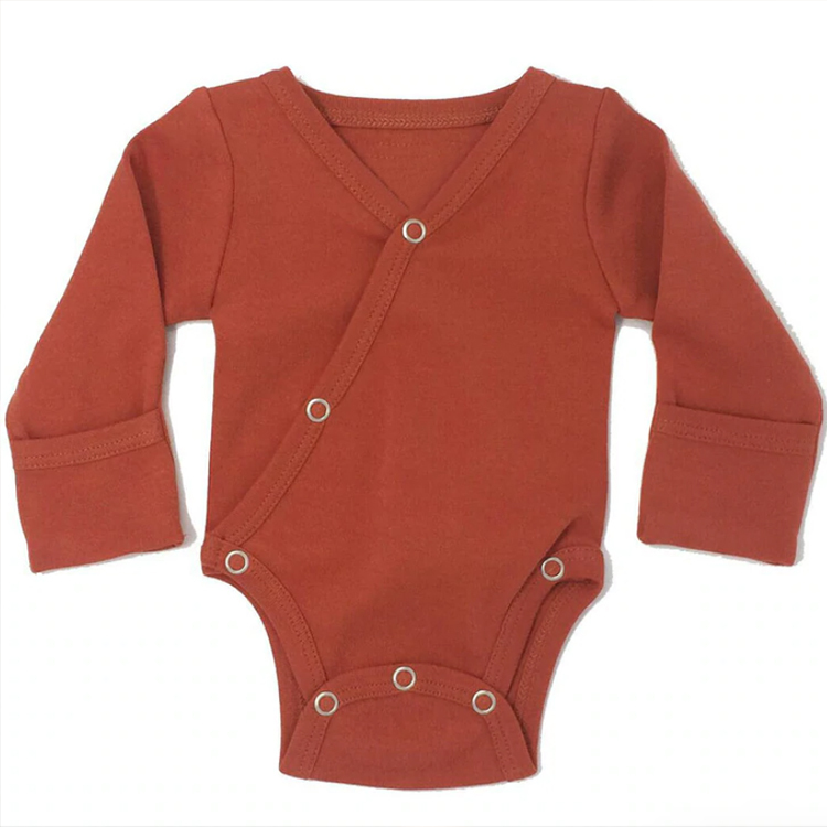 Organic Kimono Bodysuit sustainable infant onesie organic cotton baby bodysuit Long sleeve baby bodysuits