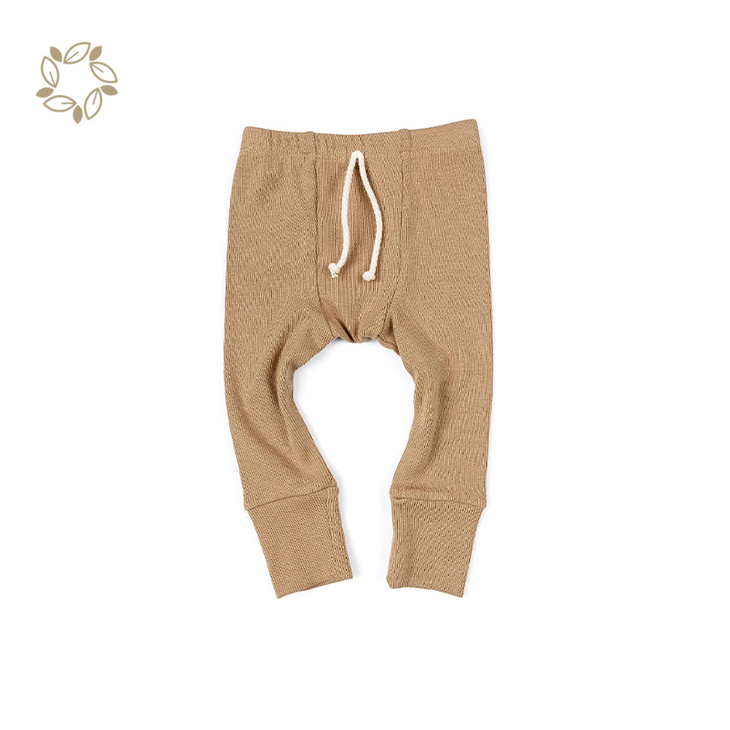 Organic bamboo rib baby leggings eco friendly baby leggings sustainable baby rib pant bamboo leggings