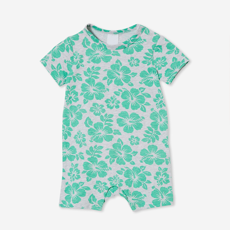 Short Sleeve baby Romper short sleeves jumpsuit toddler onesie Custom printed baby knitted romper