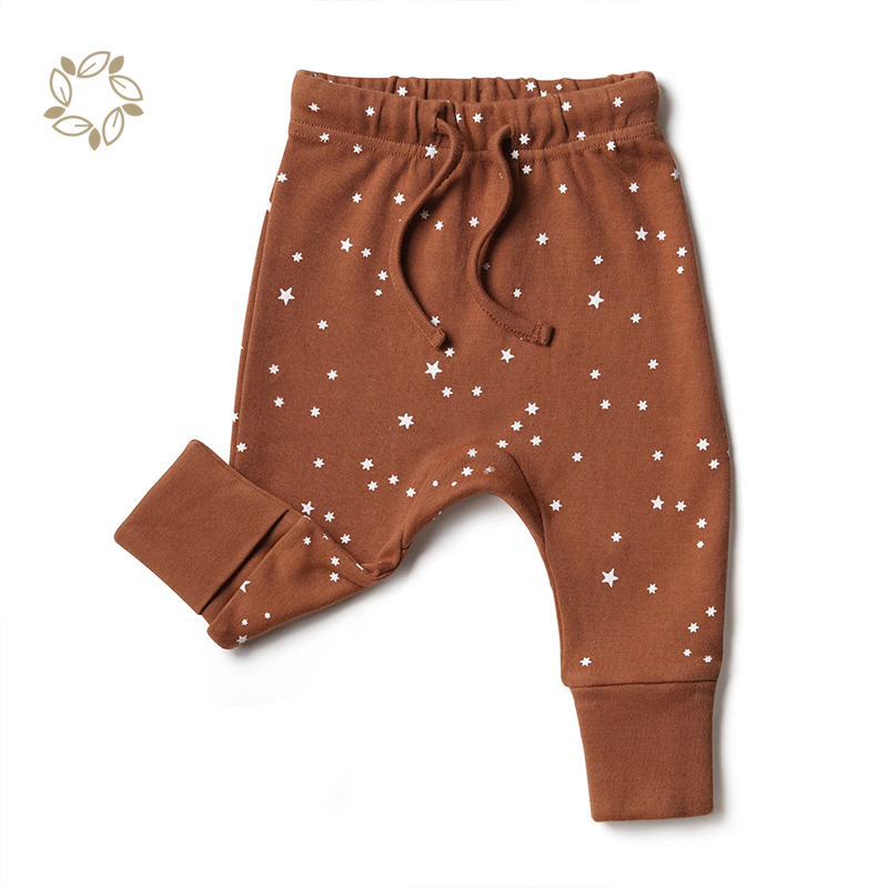 Sustainable organic cotton harem pants GOTS eco friendly baby harem pants organic infant leggings