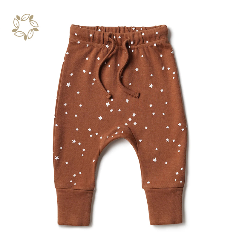 Sustainable organic cotton harem pants GOTS eco friendly baby harem pants organic infant leggings