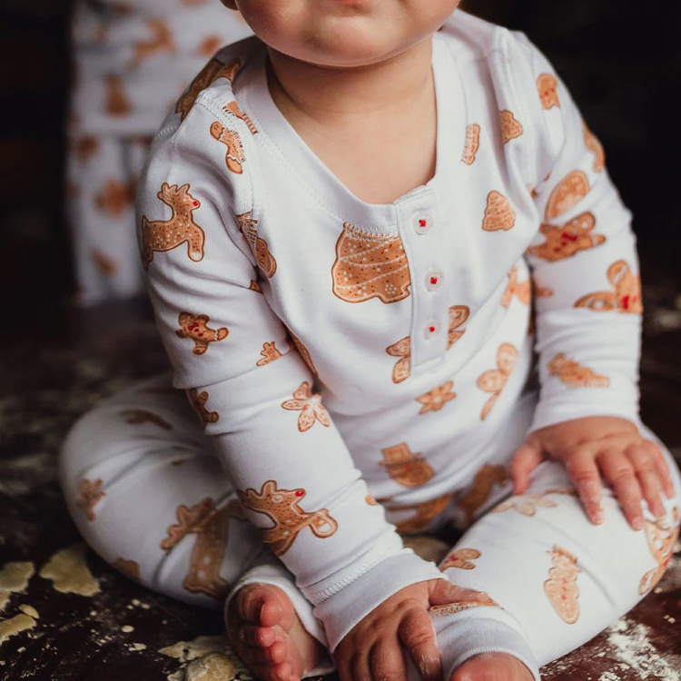 Christmas baby pajamas organic cotton kids pyjamas Girls children pajamas children lounge wear pjs for kids